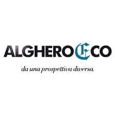 Alghero Co logo with a teal compass symbol integrated into the text and the tagline 'da una prospettiva diversa'
