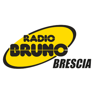 Radio Bruno Brescia logo featuring a yellow oval and bold black text.