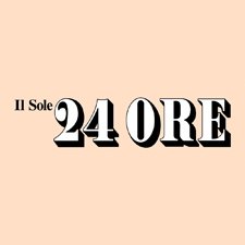 Il Sole 24 Ore logo on a peach background.